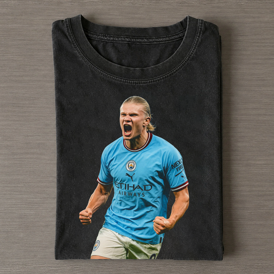 Erling Haaland Man City Celebration Vintage Washed Tee