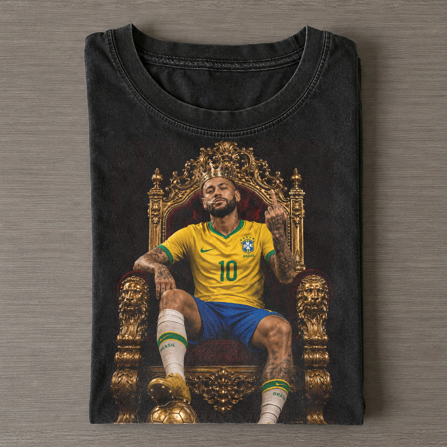 Neymar King Throne Vintage Washed Tee