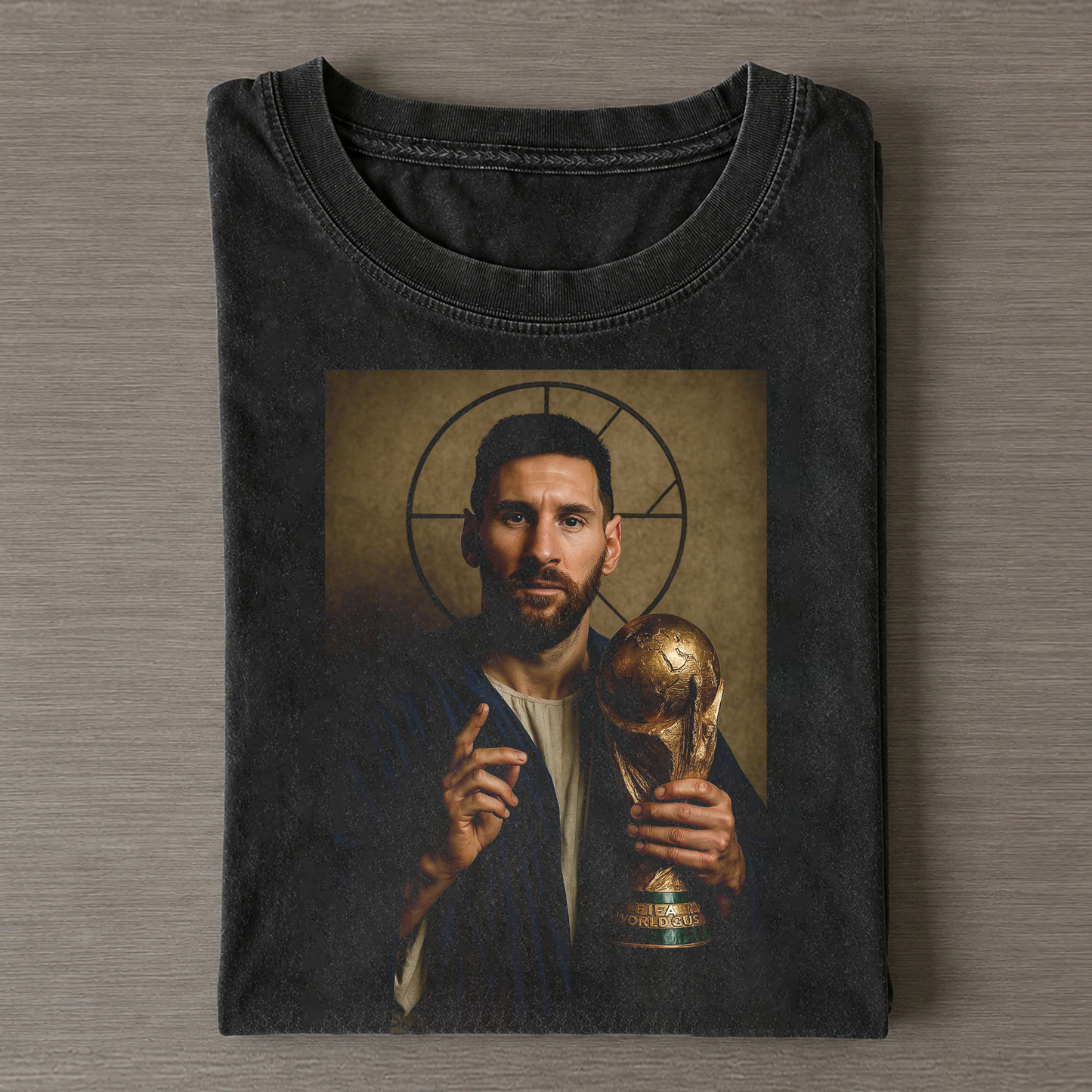Saint Messi World Cup Halo Portrait Vintage Washed Tee