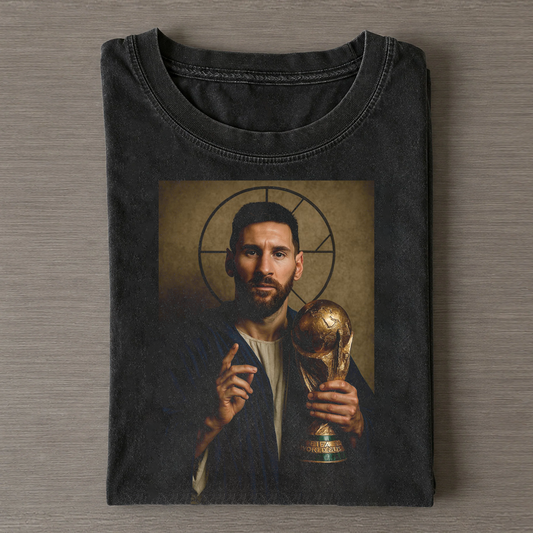 Saint Messi World Cup Halo Portrait Vintage Washed Tee