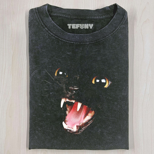 BLACK CUTE CAT T-SHIRT