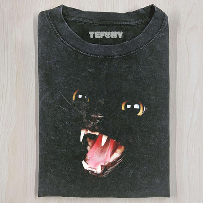 BLACK CUTE CAT T-SHIRT