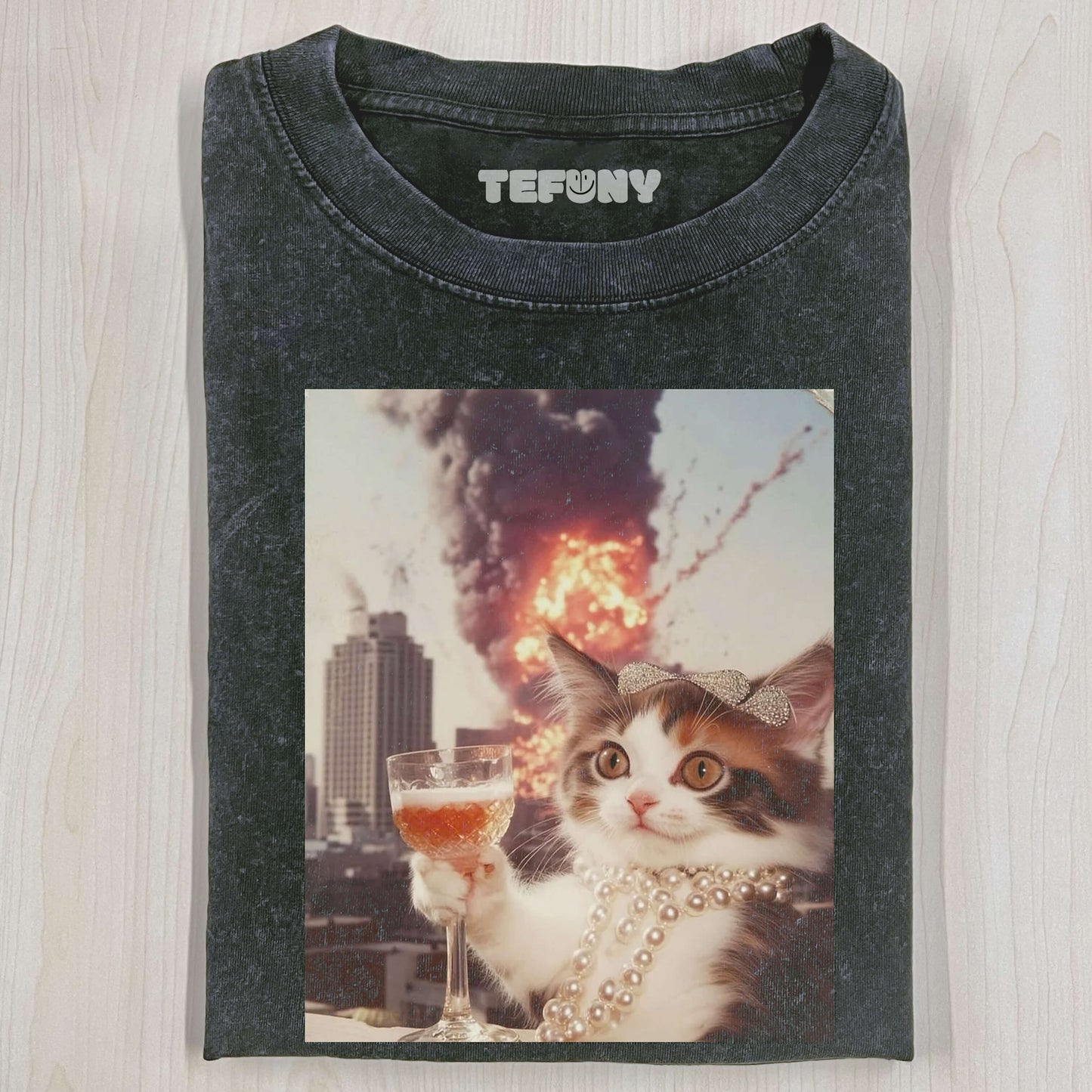 BUNNCALM AND COLLECTED CAT T-SHIRT V4