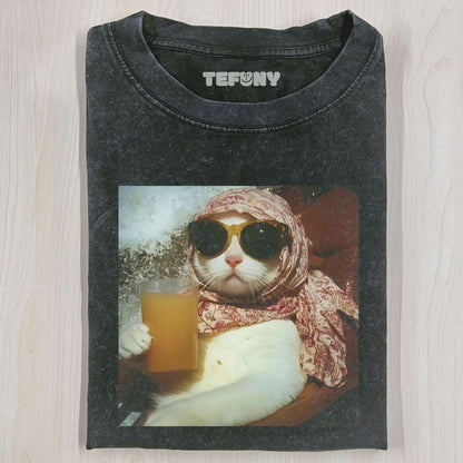 BUNNCALM AND COLLECTED CAT T-SHIRT