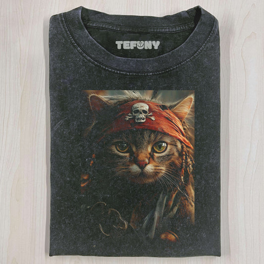 CARIBBEAN PIRATE CAT T-THIRT