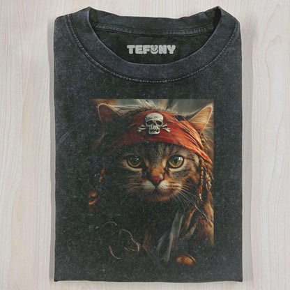 CARIBBEAN PIRATE CAT T-THIRT