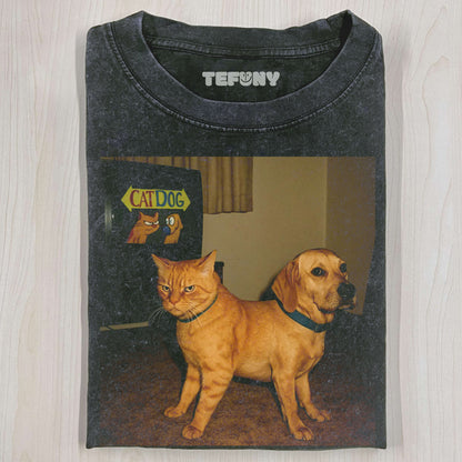 CAT AND DOG COMBINATION T-SHIRT