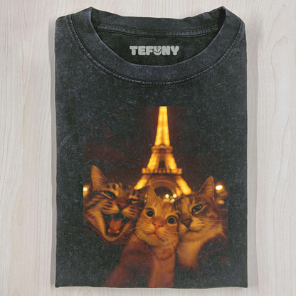 CAT SELFIE T-THIRT