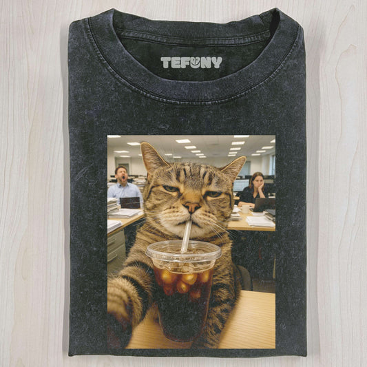 CAT WHO DOESN'T WANT TO GO TO WORK T-SHIRT