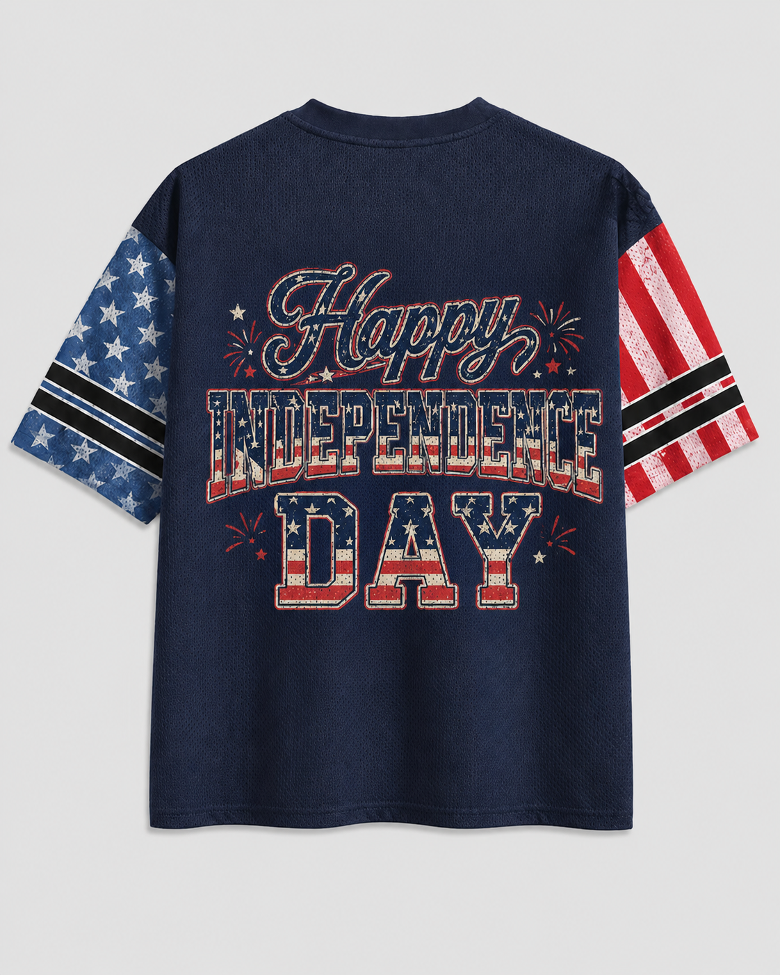 TheRetroTee Feral & Free Funny Raccoon 1776 Vintage Mesh Jersey