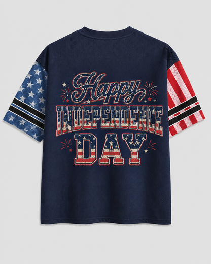TheRetroTee Feral & Free Funny Raccoon 1776 Vintage Mesh Jersey