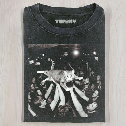 FUNNY CAT PARTY T-SHIRT