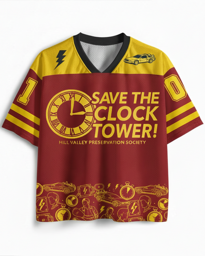 TheRetroTee Save The Clock Tower 1980er Jahre Mesh-Trikot