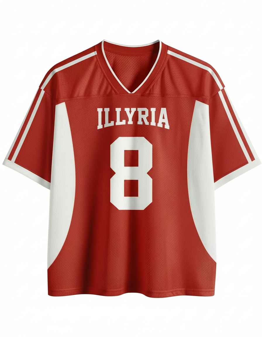 TheRetroTee Vintage Illyria Nr. 8 Retro Fußballtrikot aus Mesh