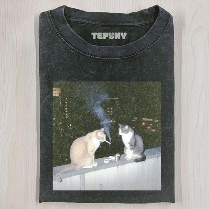 SMOKING CAT T-SHIRT