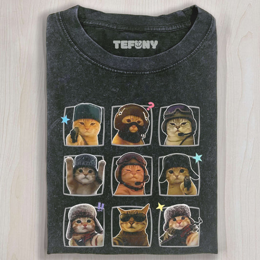 Tactical Cat  Nine - Grid T-Shirt