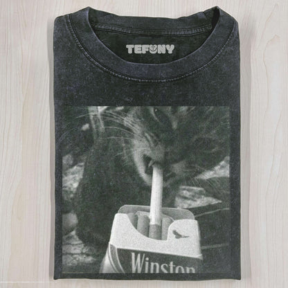 WASHED COTTON CAT V1 T-SHIRT
