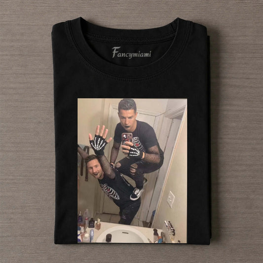 Vintage Portrait-Style Dual-Sport Athlete TEE