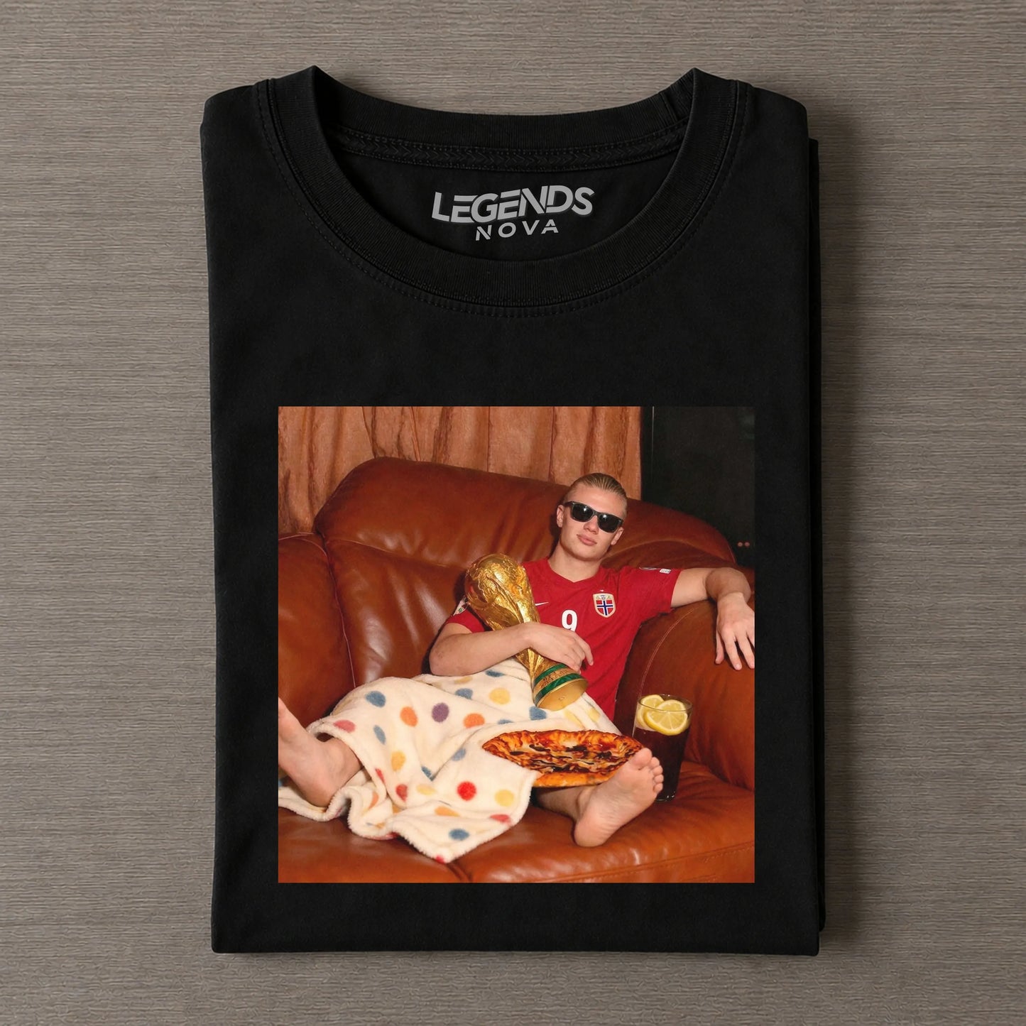 Lounging Haaland Norway Funny Vintage Tee