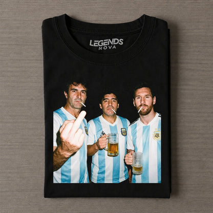 Mario Kempes & Diego Maradona & Lionel Messi Argentina Legends T-shirt