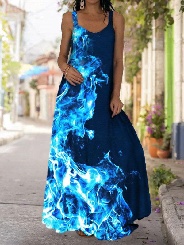 Beach Bohemian Sleeveless Plus Size Maxi Dress