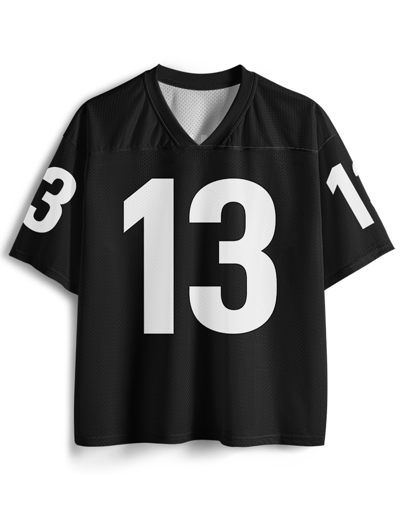 TheRetroTee QB #13 Black Underdog Sports Mesh Jersey