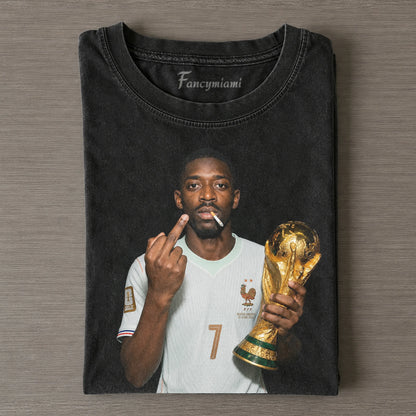 Weißes Retro-T-Shirt „Nr. 7“