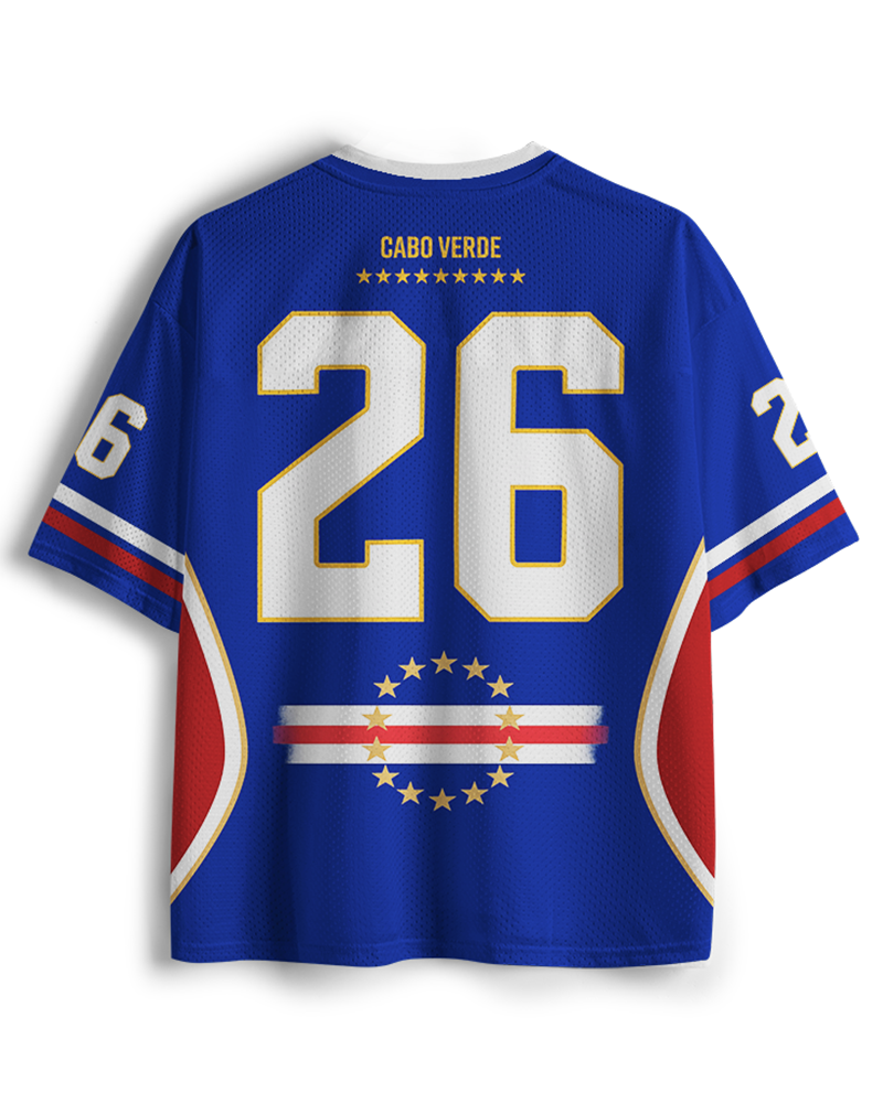 TheRetroTee Vintage Cape Verde Soccer Mesh Jersey