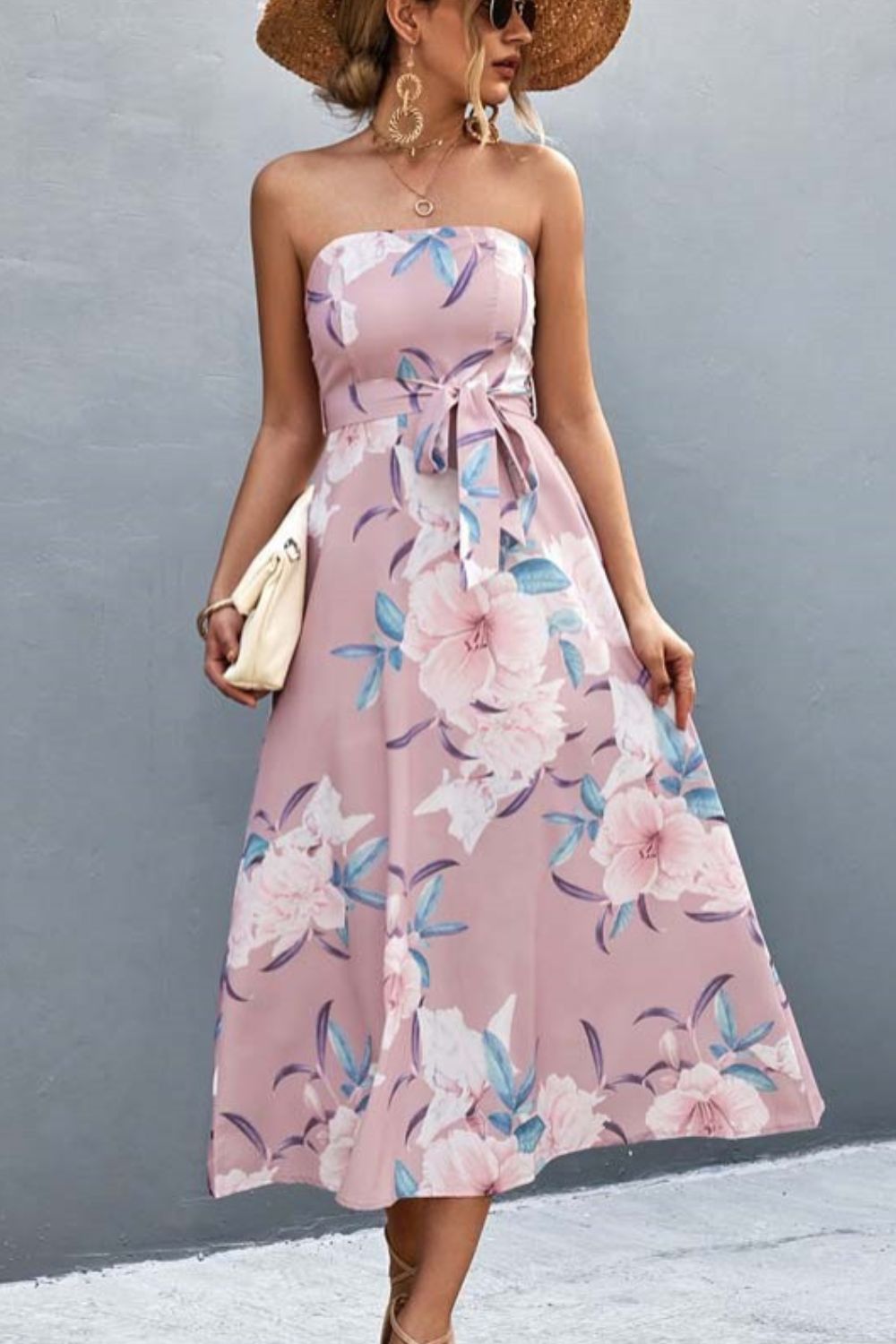 Summer Floral Print Boho A-Line Sleeveless Elegant Party  Maxi Dress