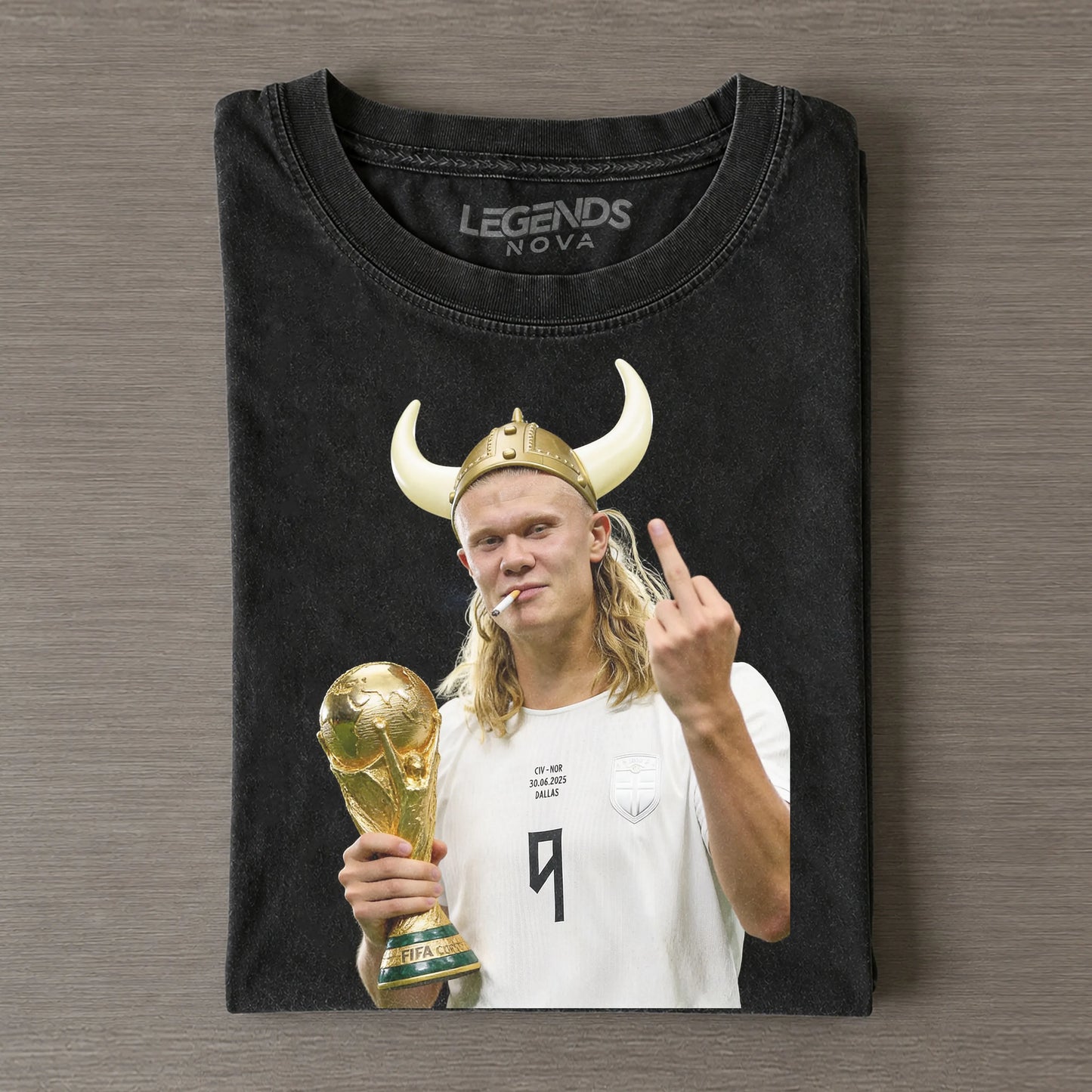 Erling Haaland Wikingerhelm Weltmeister T-Shirt