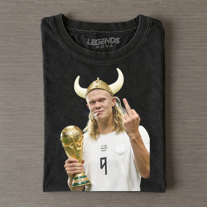 Erling Haaland Wikingerhelm Weltmeister T-Shirt