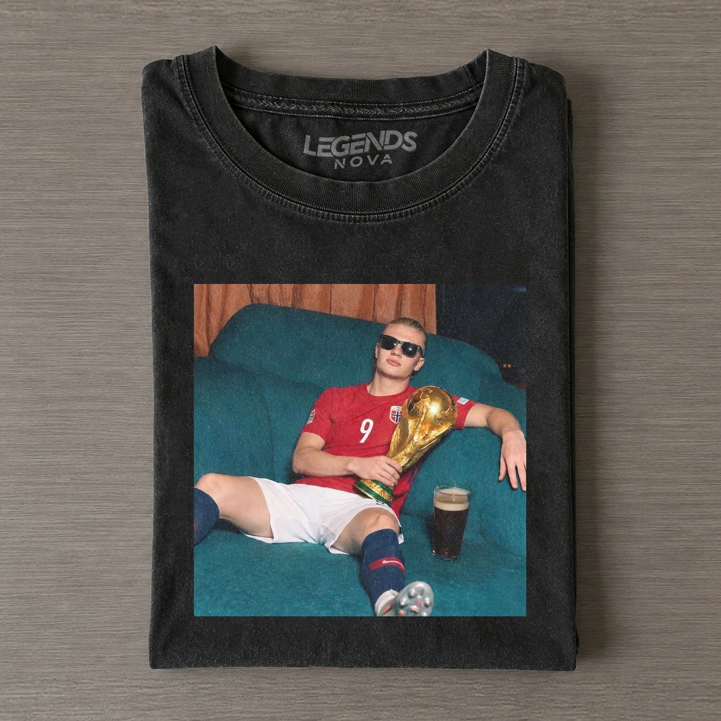 Lounging Haaland Norway Funny Vintage Tee