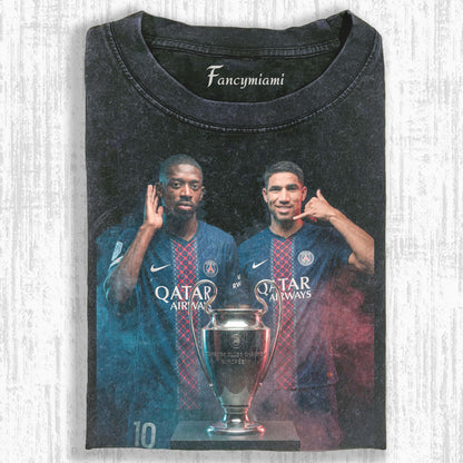 Ousmane Dembélé & Achraf Hakimi – Vintage Washed Grafik-T-Shirt