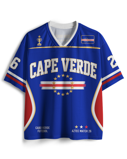 TheRetroTee Vintage Cape Verde Soccer Mesh Jersey
