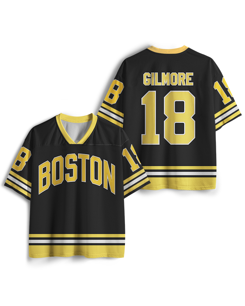 TheRetroTee Sport-Komödie Boston #18 Hockey Mesh Trikot