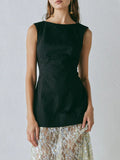 Elegant Sleeveless Structured Black Top