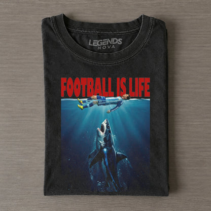 Football Is Life Messi Underwater Shark Vintage Soccer V2 Tee