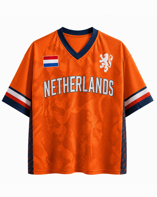 TheRetroTee Custom Name Number Netherlands Soccer Mesh Jersey