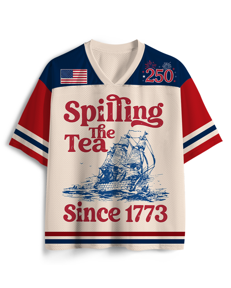 TheRetroTee Spilling The Tea Since 1773 Vintage Mesh Jersey