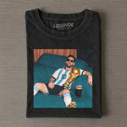 Lounging Messi Argentina Funny Vintage Tee