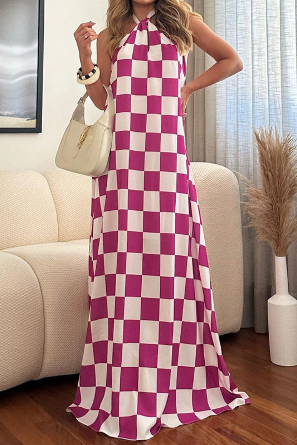 Women's Elegant Sexy Halter Neck Backless Loose Slim Maxi Dress