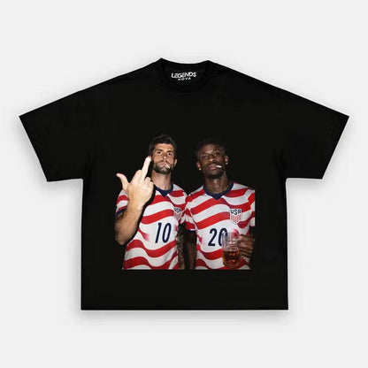 Christian Pulisic & Folarin Balogun USA TEE 1.9