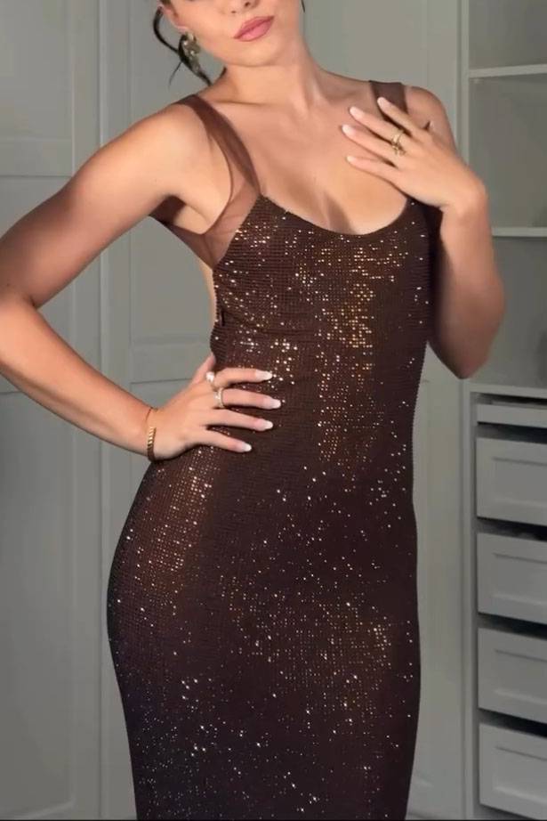 Glittering Temperament Strap Dress