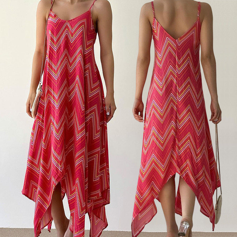 Printed Casual Off Shoulder Bohemian Fashion  Maxi Dress