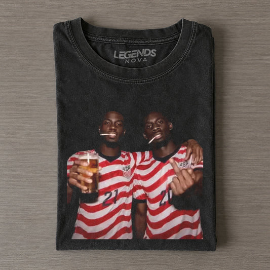 Timothy Weah & Folarin Balogun American Soccer Style Tee