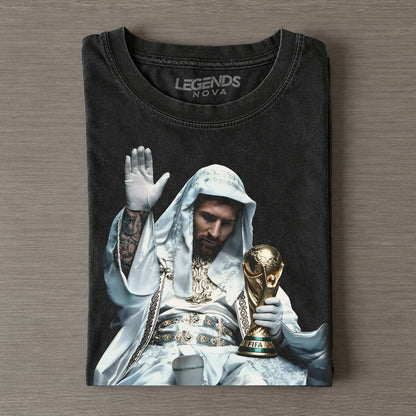 König Balduin IV. & Fußball-GOAT Messi Collage Grafik Vintage T-Shirt