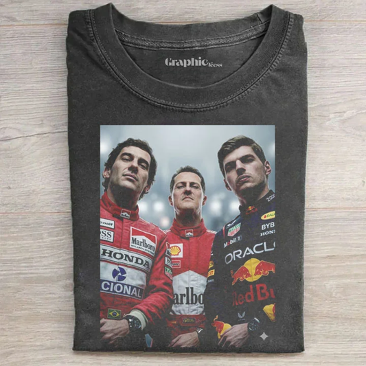 F1 Three Kings Together:Senna & Michael Schumacher & Max Verstappen T-shirt