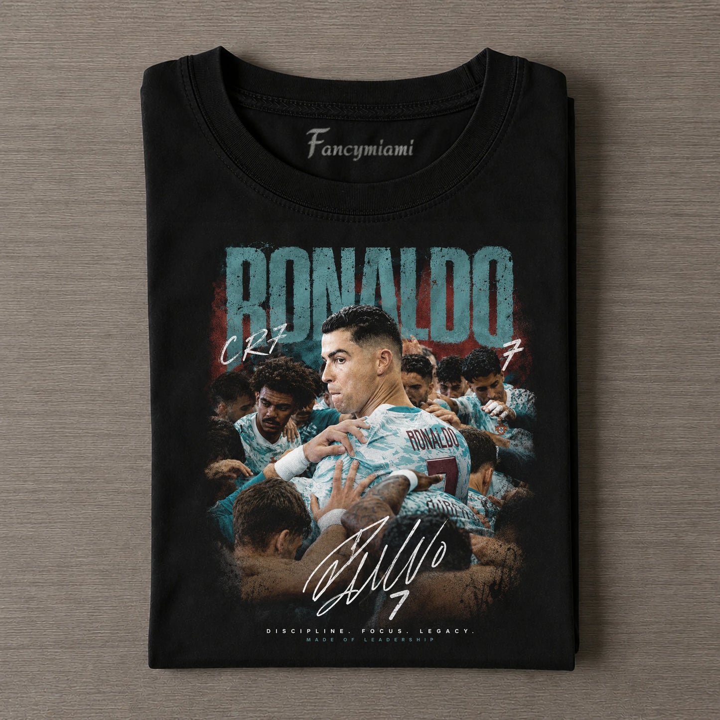T-Shirt mit verwaschenem Grafikdruck „National Soccer Vintage“