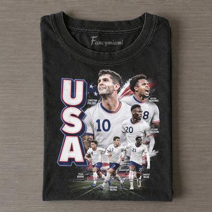 AMERIKANISCHES FUSSBALLSTAR COLLAGE GRAFIK-T-SHIRT