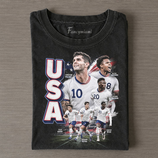 AMERIKANISCHES FUSSBALLSTAR COLLAGE GRAFIK-T-SHIRT